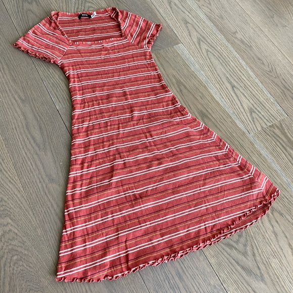 BDG Striped Ribbed Square-neck Dress - Picture 2 of 5